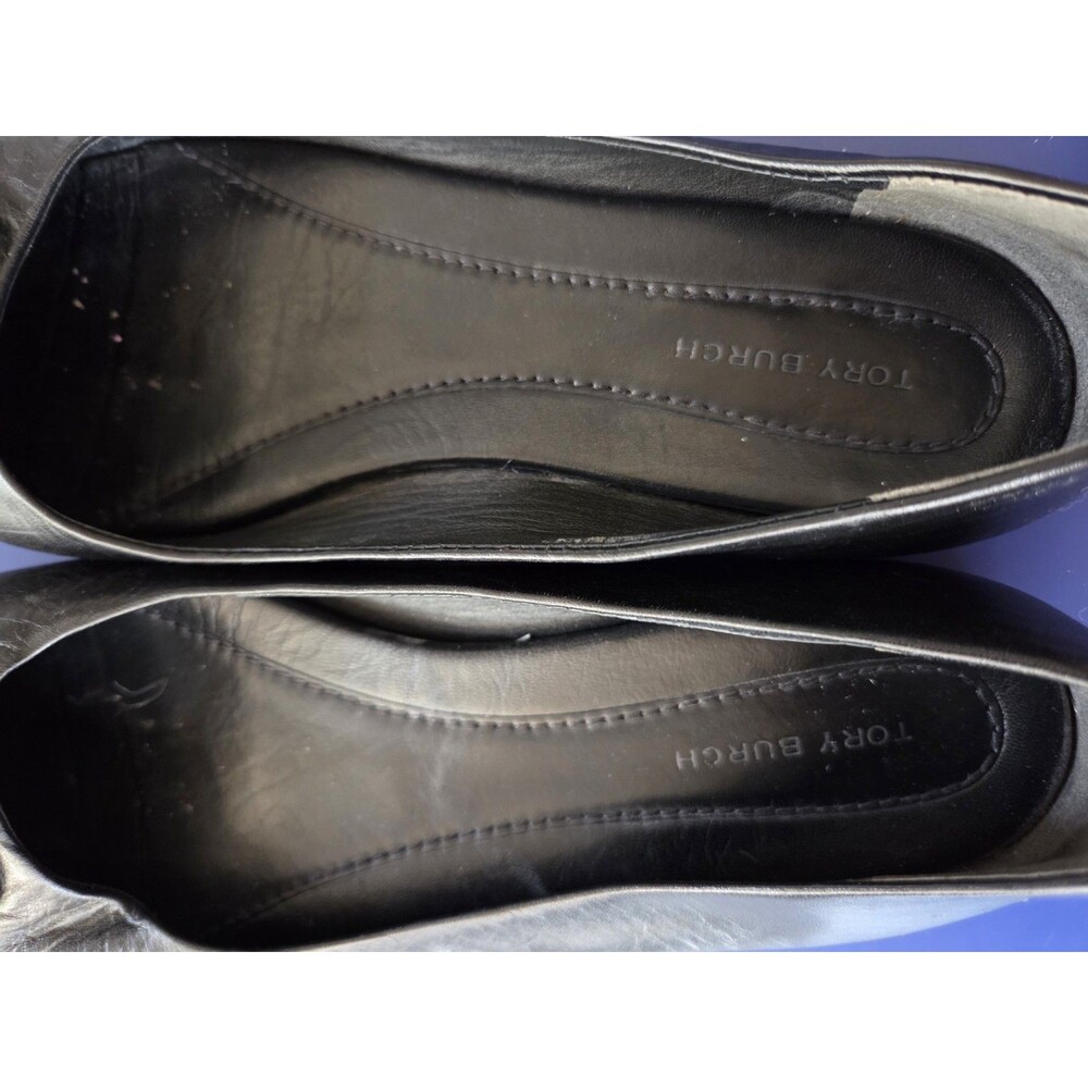 Tory Burch Soft Leather GEORGIA BALLET FLATS In Black  Sz 7M - Picture 5 of 7